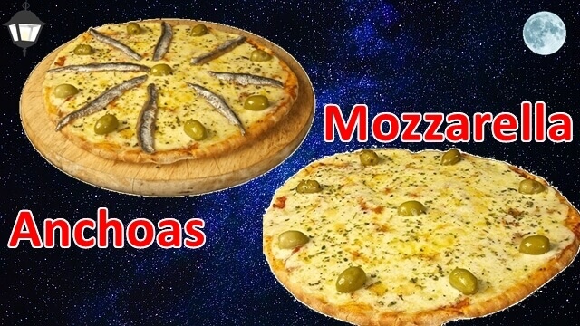 Promo de la noche en pizzas chica de Anchoas y pizza chica de Mozzarella
