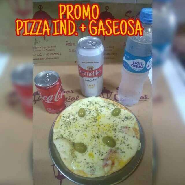 pizza individual mas gaseosa